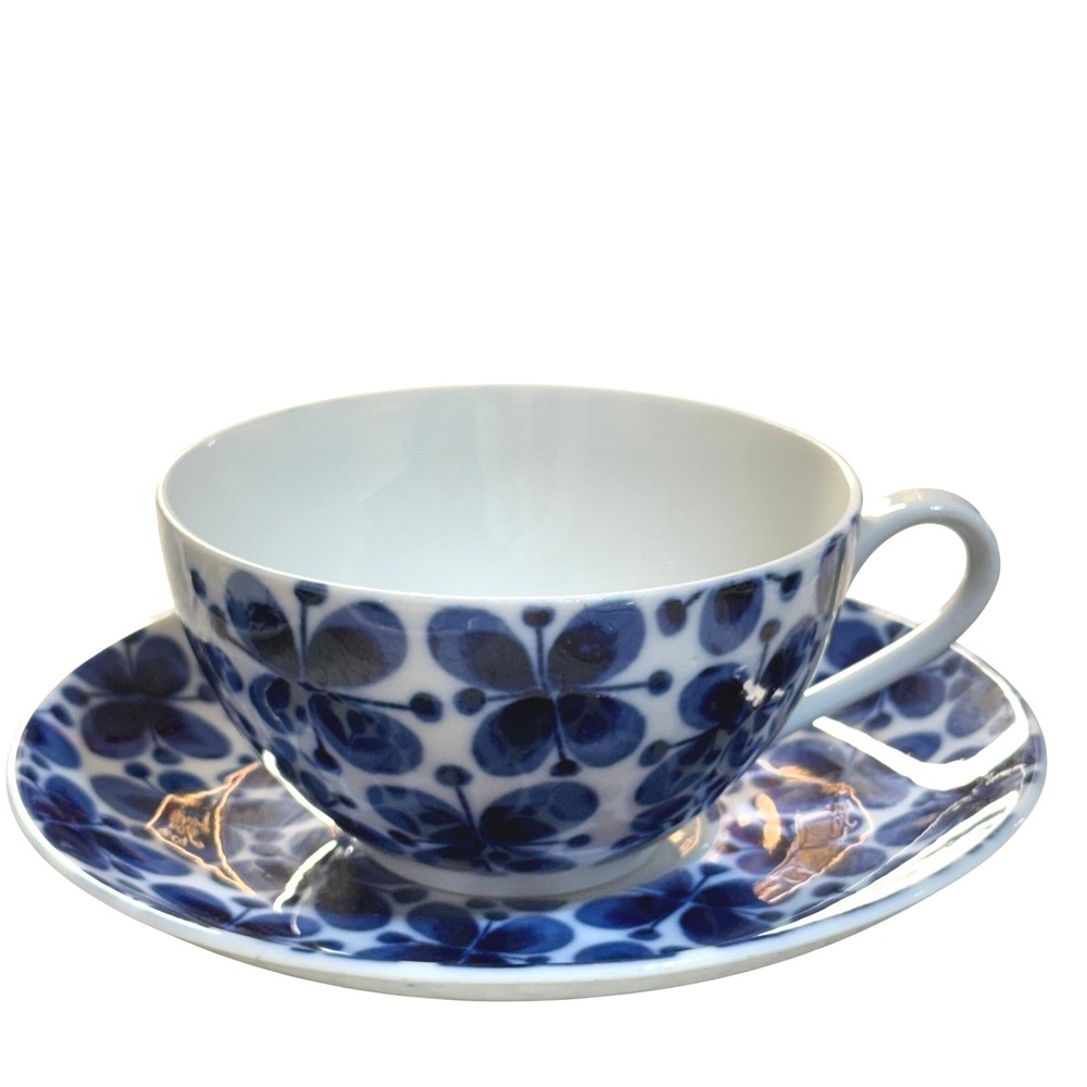 Rorstrand Sweden Mon Amie Tea Cup and 5 Saucers Blue Floral Marianne Westman MCM